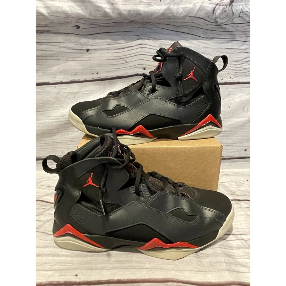 Nike Air Jordan Men's 10.5 True Flight Black Red Anthracite Grey Shoe 342964-002